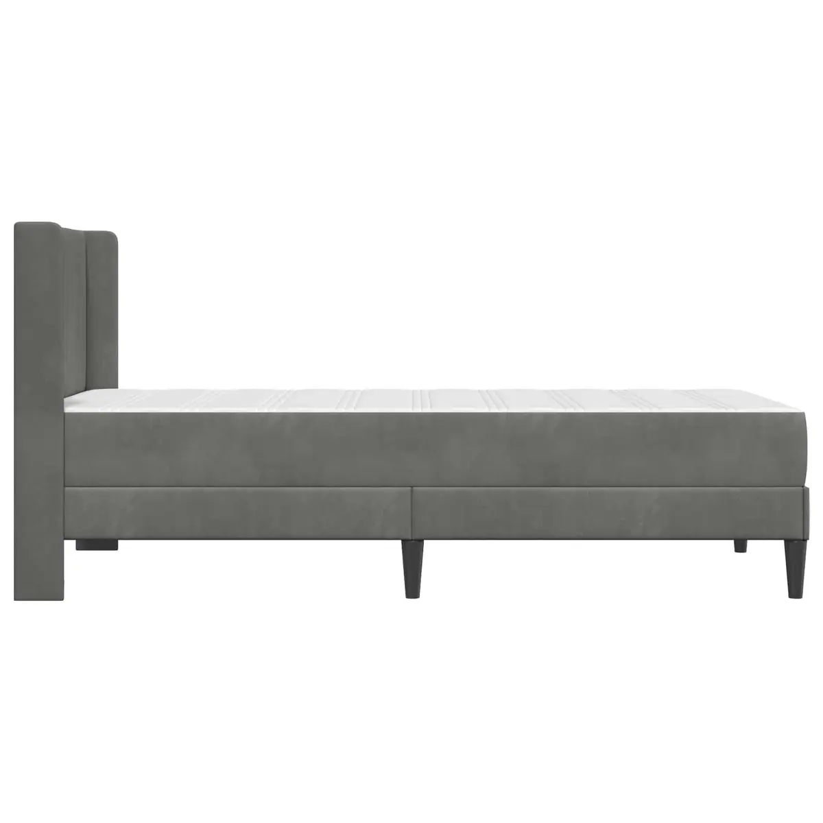 Bed Frame and Mattress Set Grey 90 x 190 cm Velvet