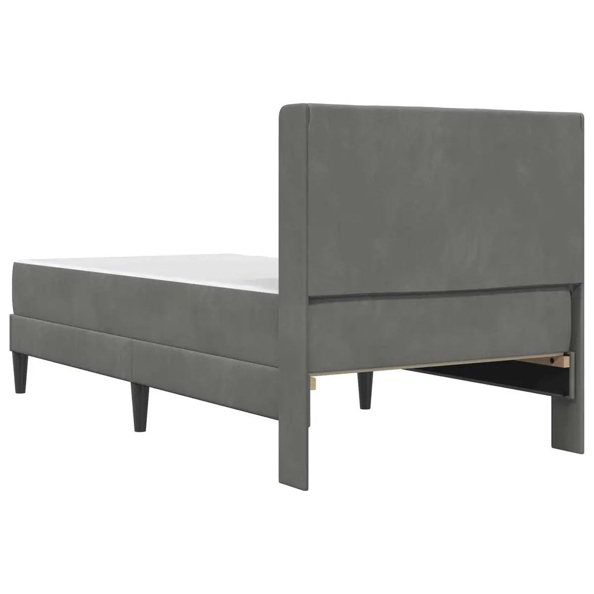 Bed Frame and Mattress Set Grey 90 x 190 cm Velvet
