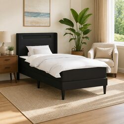 Black Bed Frame with Mattress - 90 x 190 cm Specifications