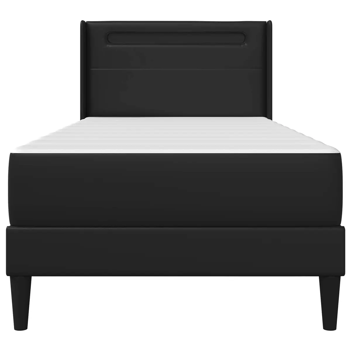 Bed Frame with Mattress for Bedroom 90 x 190 cm Faux Leather with LED Lighting and USB Ports