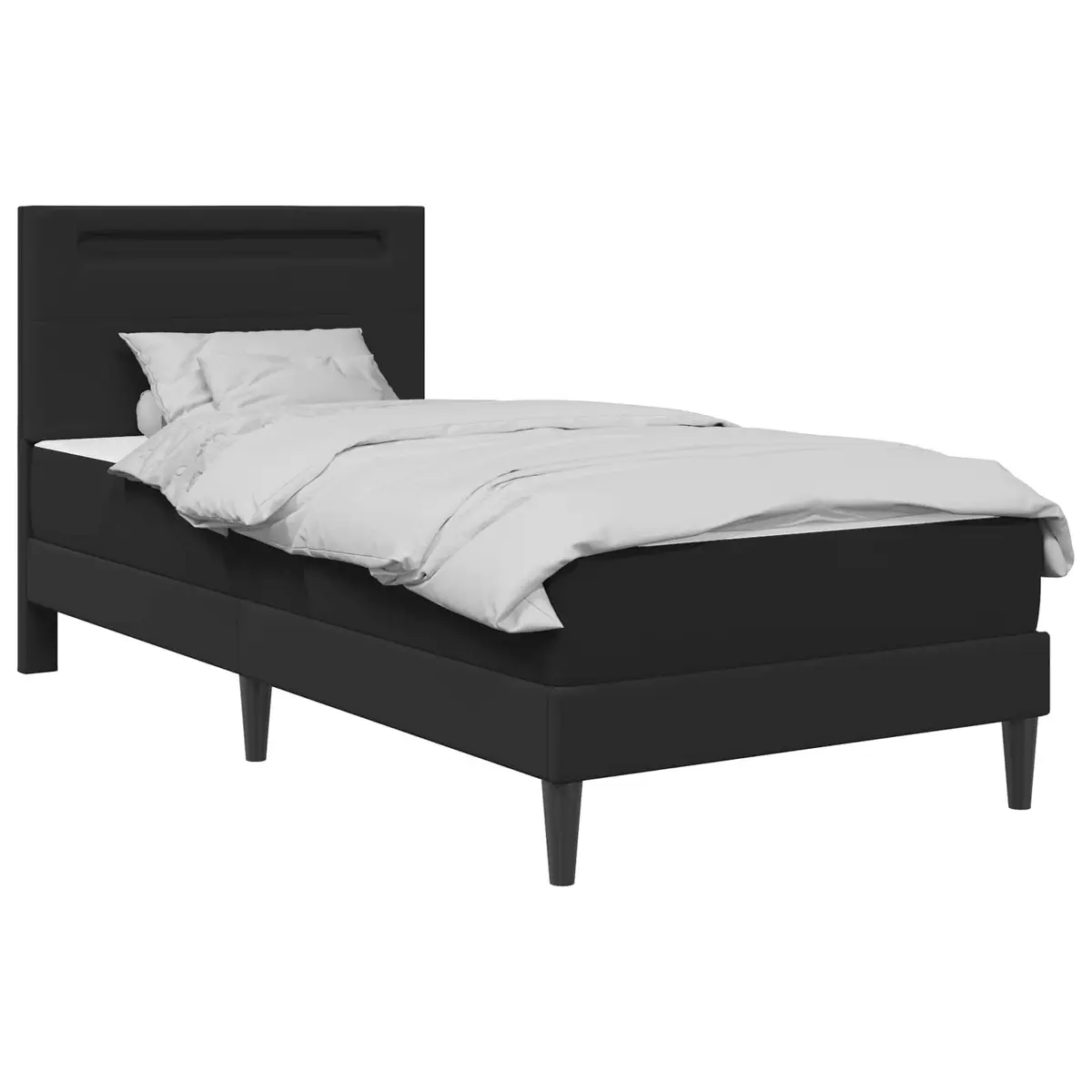 Black Bed Frame with LED Lights 90 x 190 cm
