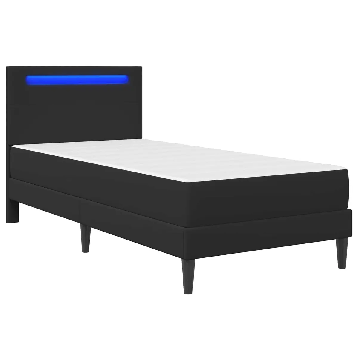 Black Bed Frame with LED Lights 90 x 190 cm