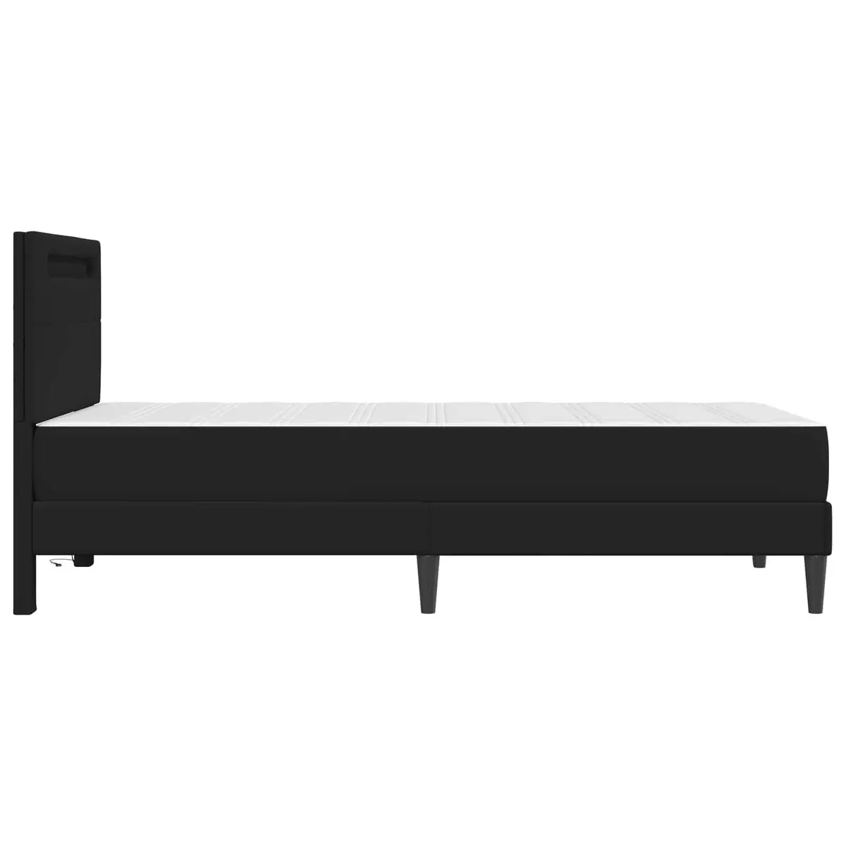 Black Bed Frame with LED Lights 90 x 190 cm