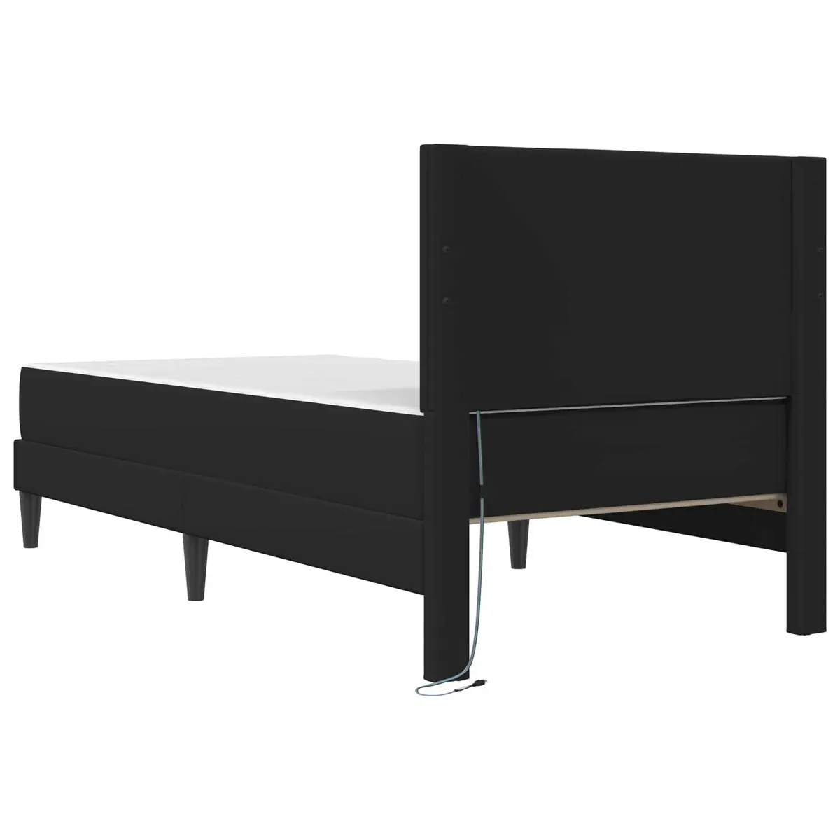Black Bed Frame with LED Lights 90 x 190 cm