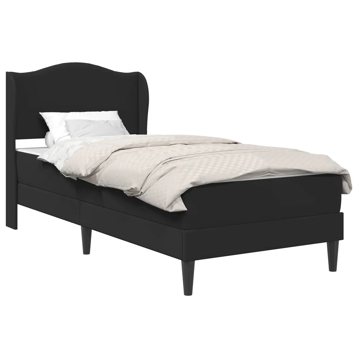 90x190cm Modern Bed Frame with Faux Leather Storage