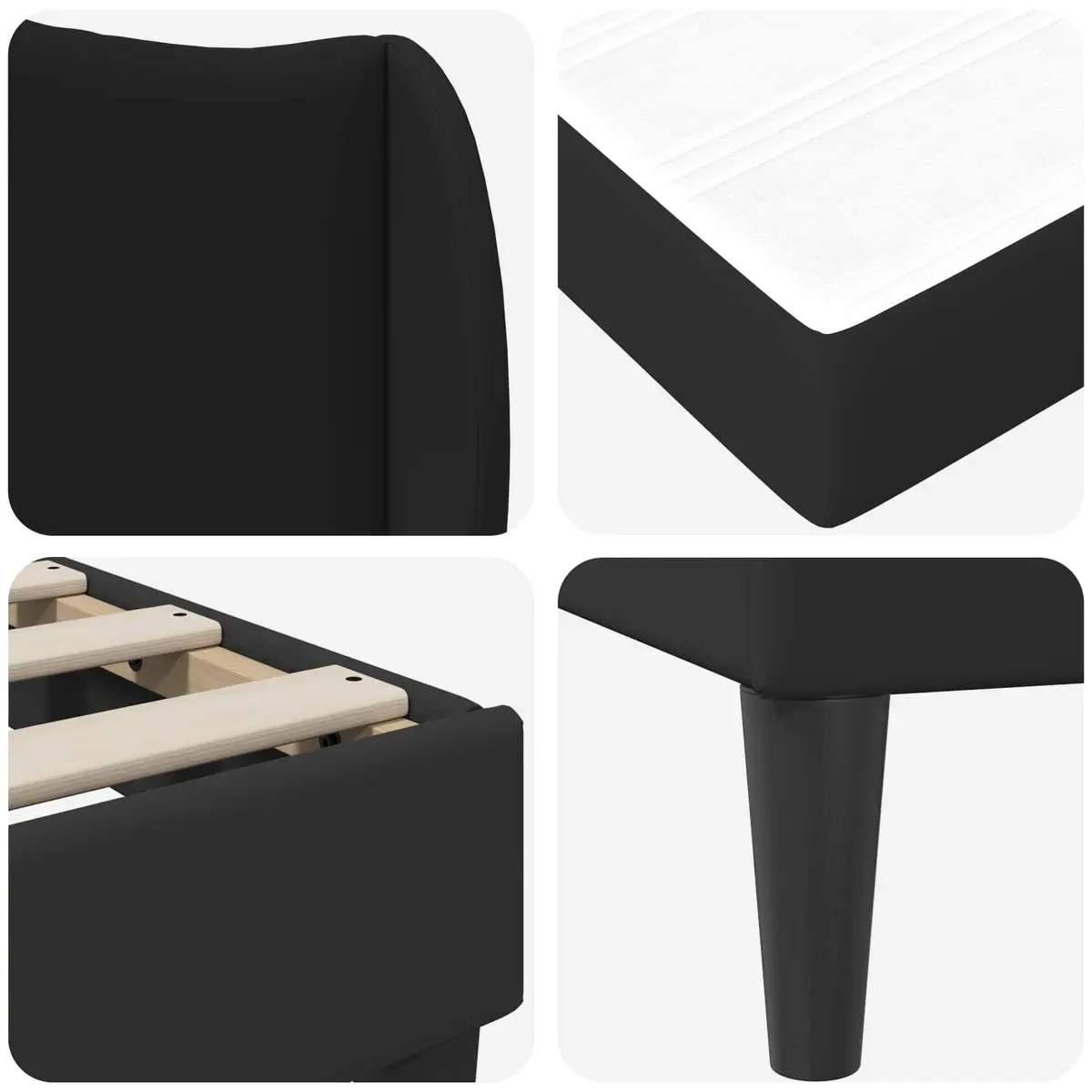90x190cm Modern Bed Frame with Faux Leather Storage