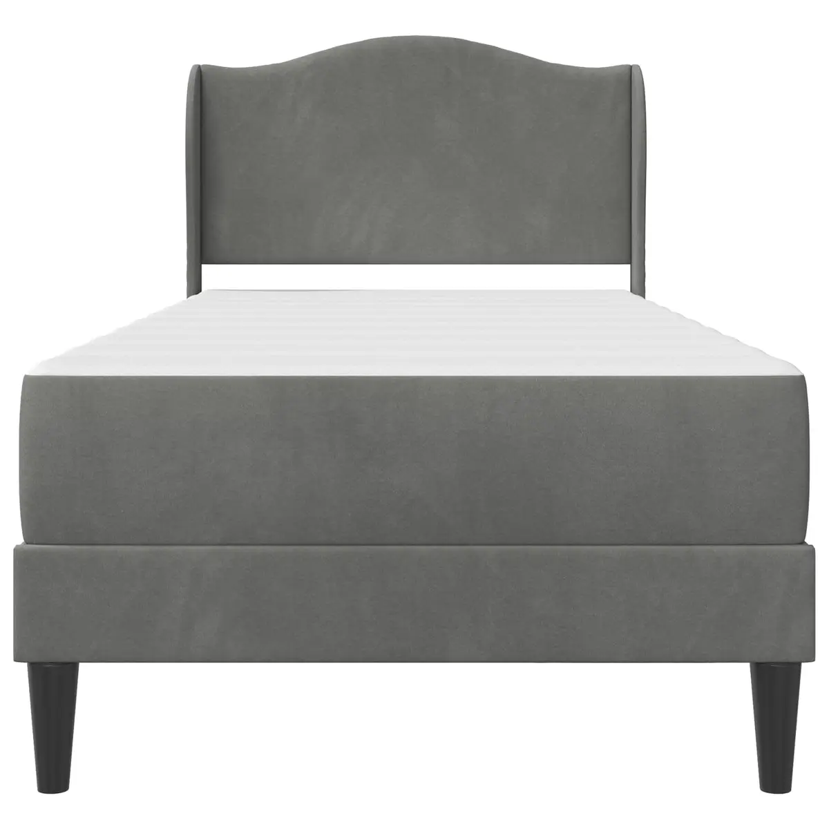 Bed Frame with Headboard in Dark Grey Velvet 90 x 190 cm