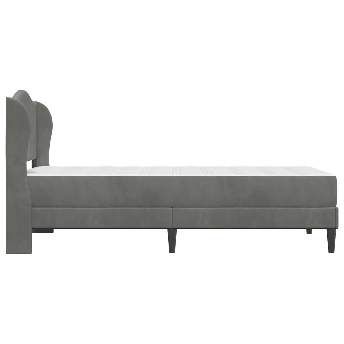 Bed Frame with Headboard in Dark Grey Velvet 90 x 190 cm