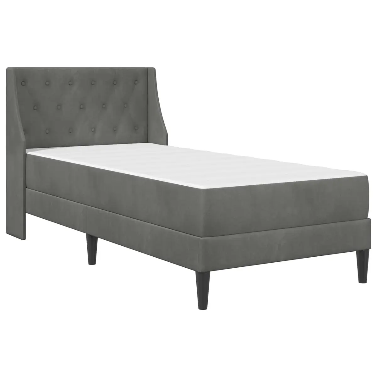 Velvet Bed Frame with Mattress 90 x 200 cm