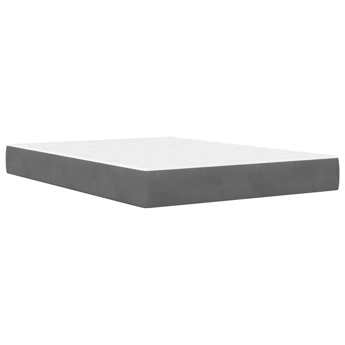 Grey Velvet Bed Frame with Mattress for Modern Bedroom 137 x 190 cm