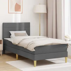 Bed Frame with Mattress Specs: 107 x 203 cm, Grey
