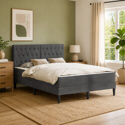 Specifications of Bed Frame with Velvet Headboard 137 x 190 cm