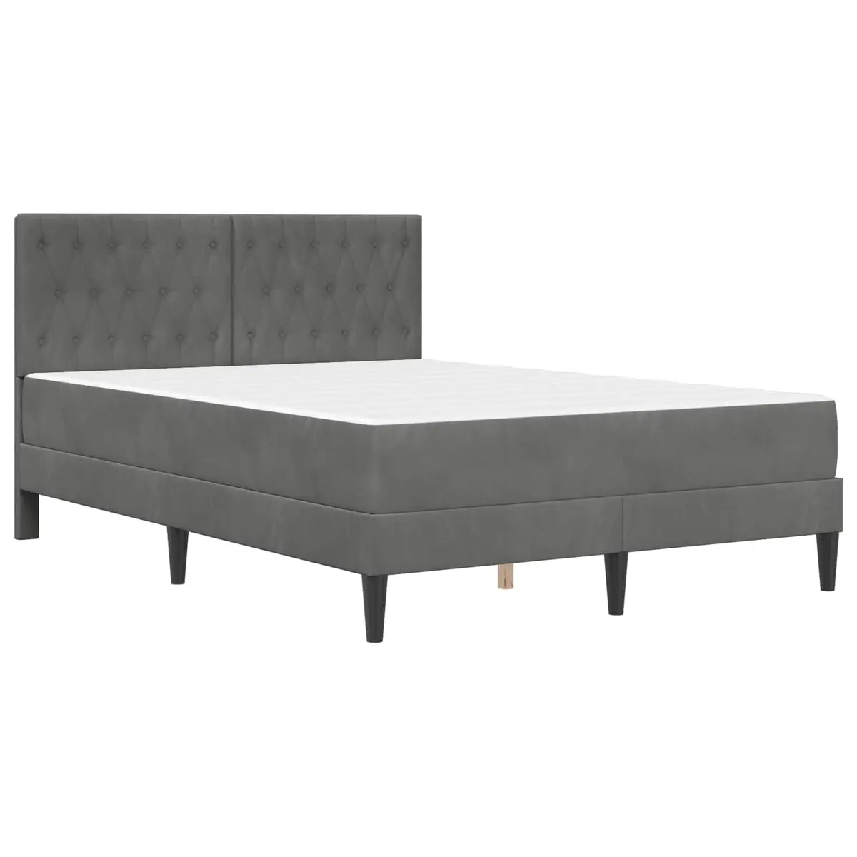 Bed Frame with Velvet Headboard 137 x 190 cm