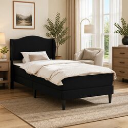 Specifications of Black Faux Leather Bed Frame 90 x 190 cm