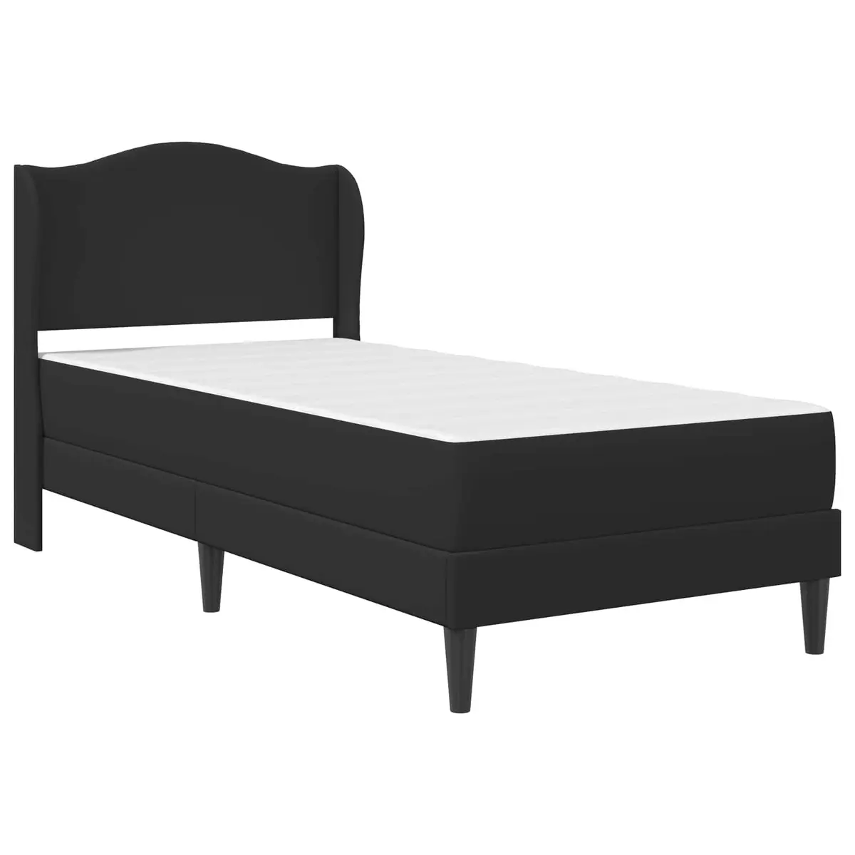 Black Faux Leather Bed Frame 90 x 190 cm