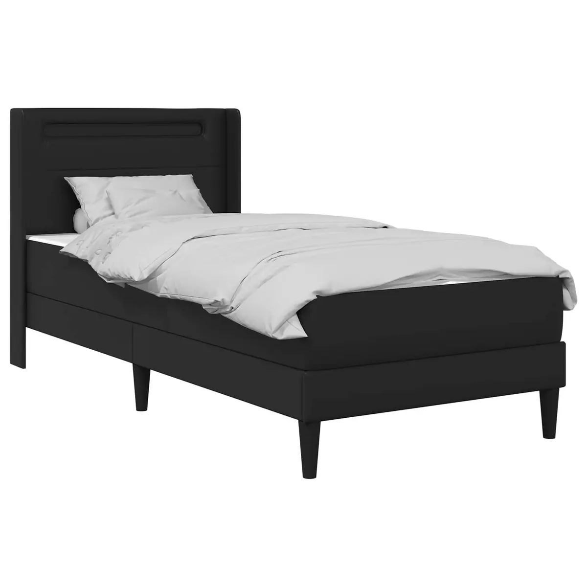 Bed Frame with Foam Mattress Black 90 x 190 cm Modern Bedroom Furniture