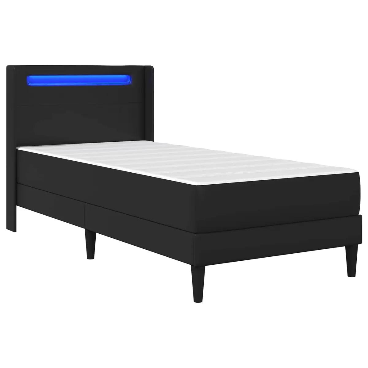 Bed Frame with Foam Mattress Black 90 x 190 cm Modern Bedroom Furniture