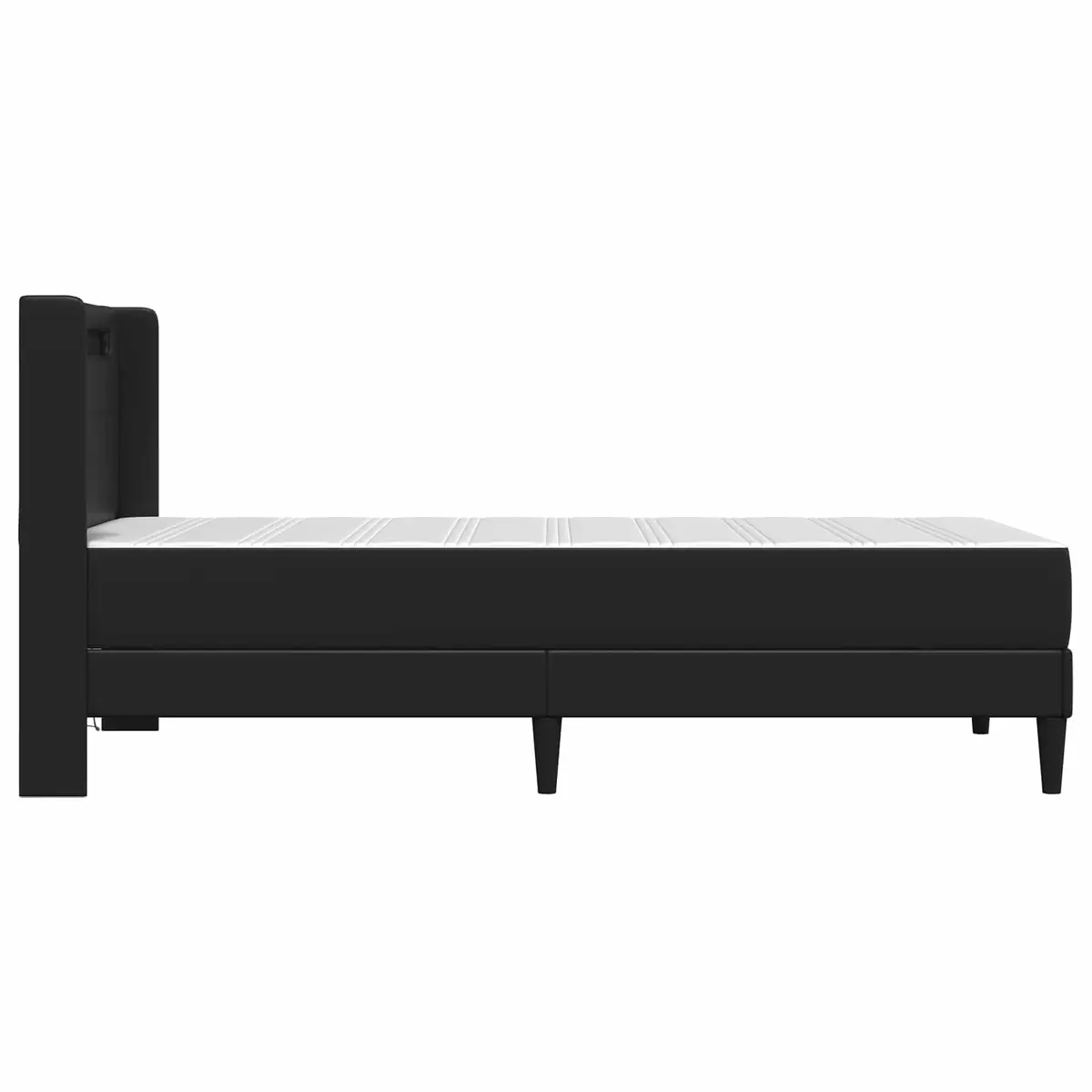 Bed Frame with Foam Mattress Black 90 x 190 cm Modern Bedroom Furniture