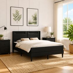 Black Bed Frame Dimensions: 137 x 190 cm with Foam Mattress