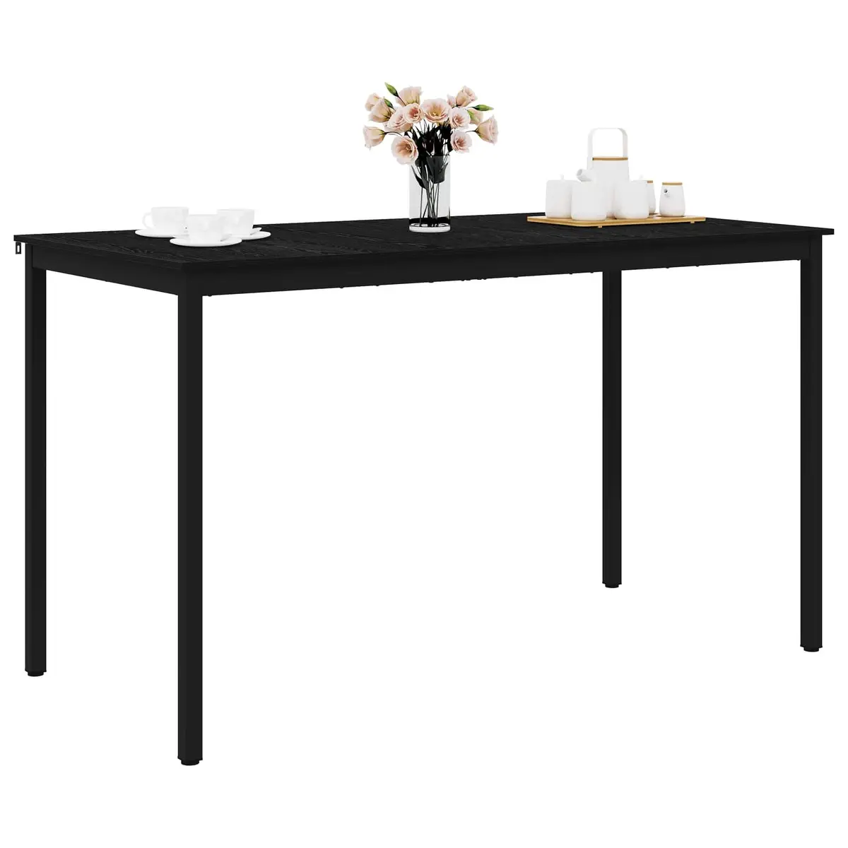 Rectangular Bar Table with Engineered Wood and Metal Frame