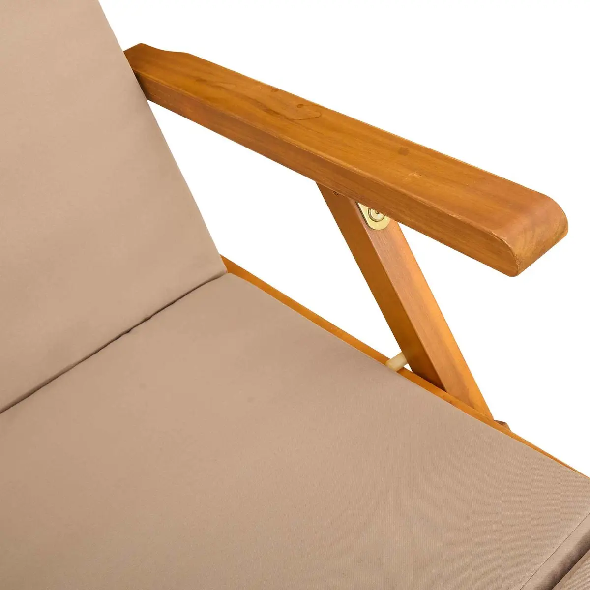 Sun Lounger Folding Chair 2 pcs Outdoor Acacia Wood Adjustable Backrest Patio