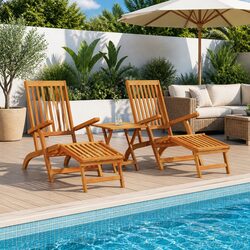 Solid Acacia Wood Sun Lounger Specifications