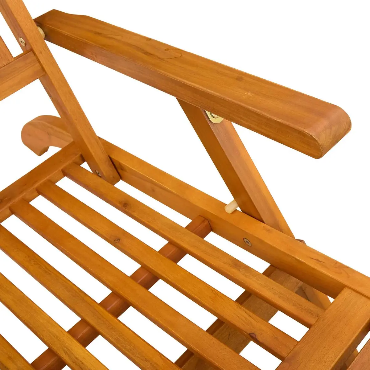 Solid Acacia Wood Sun Lounger Chair Outdoor Garden Patio Folding Adjustable Size