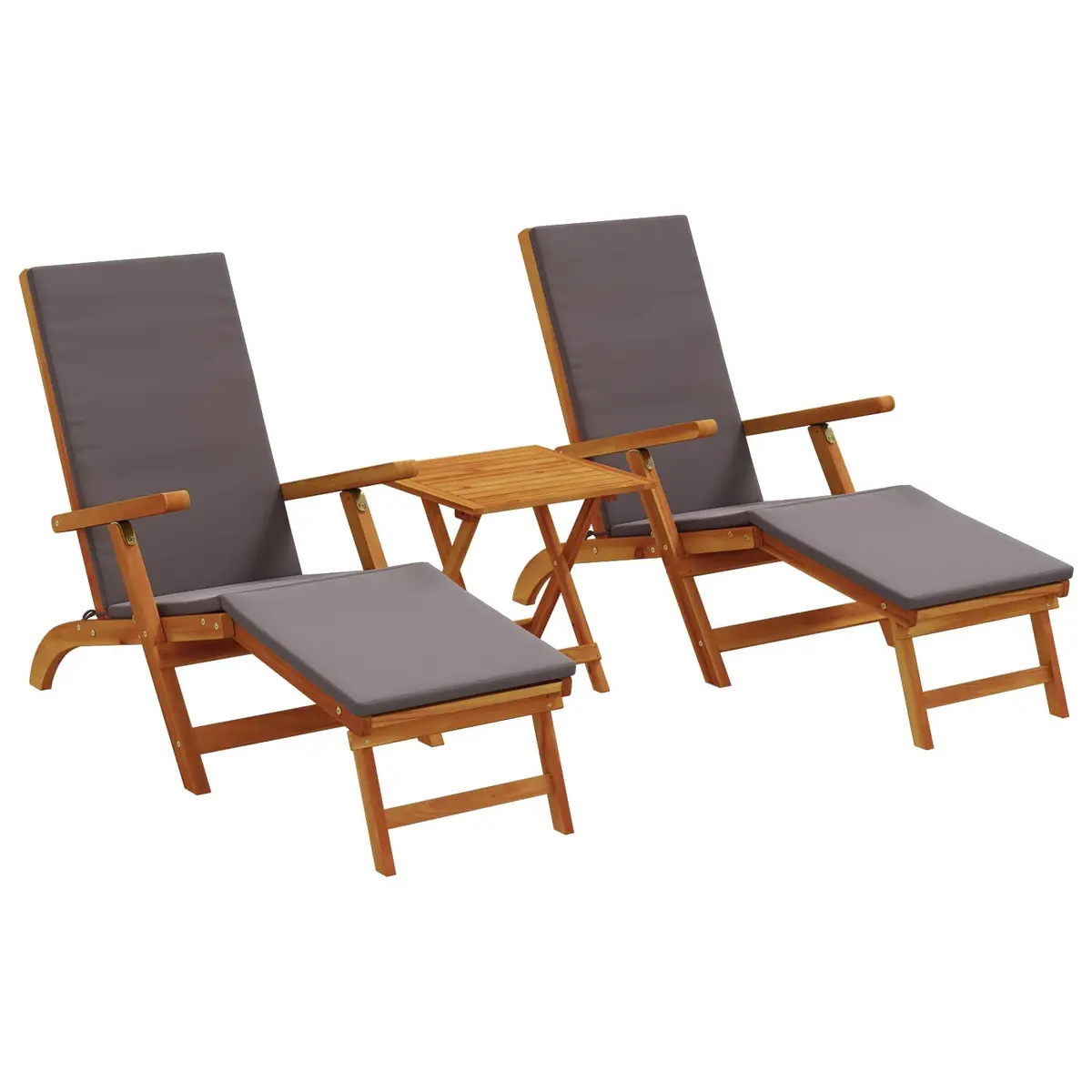 Reclining Sun Lounger Chair Outdoor Garden Patio Pool 3 Piece Set