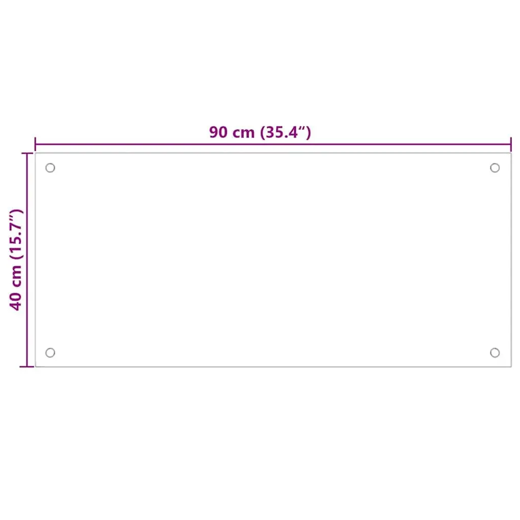 Kitchen Backsplash Tempered Glass 90 x 40 cm Transparent 2 Pieces Heat Resistant