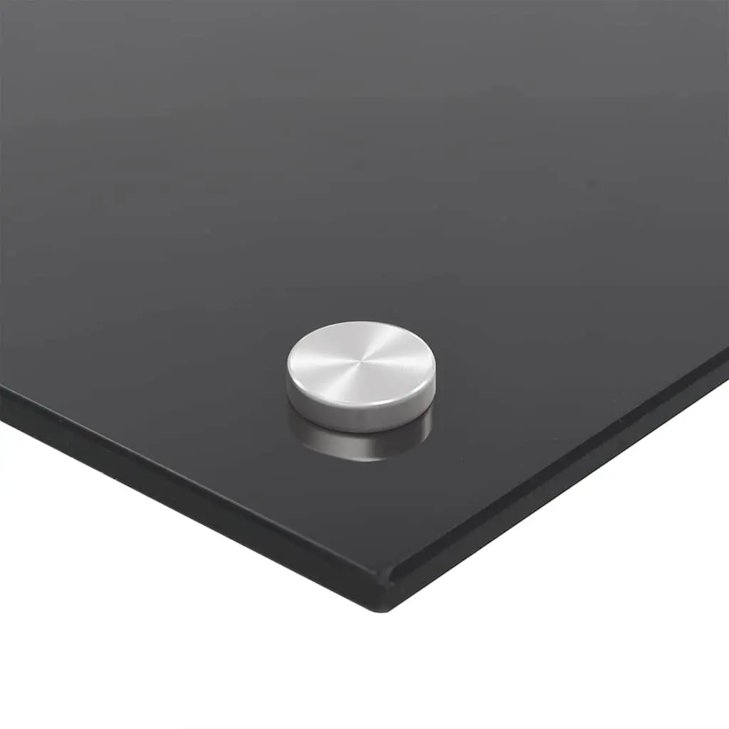 2 pcs Kitchen Backsplash Black Tempered Glass 90 x 60 cm