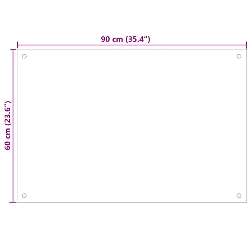 2 pcs Kitchen Backsplash Black Tempered Glass 90 x 60 cm