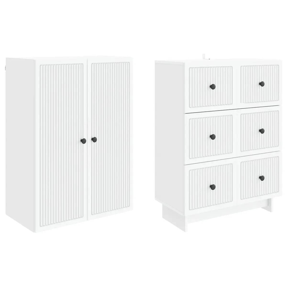 Cabinet Set 2 pcs Storage Furniture Engineered Wood Indoor Outdoor