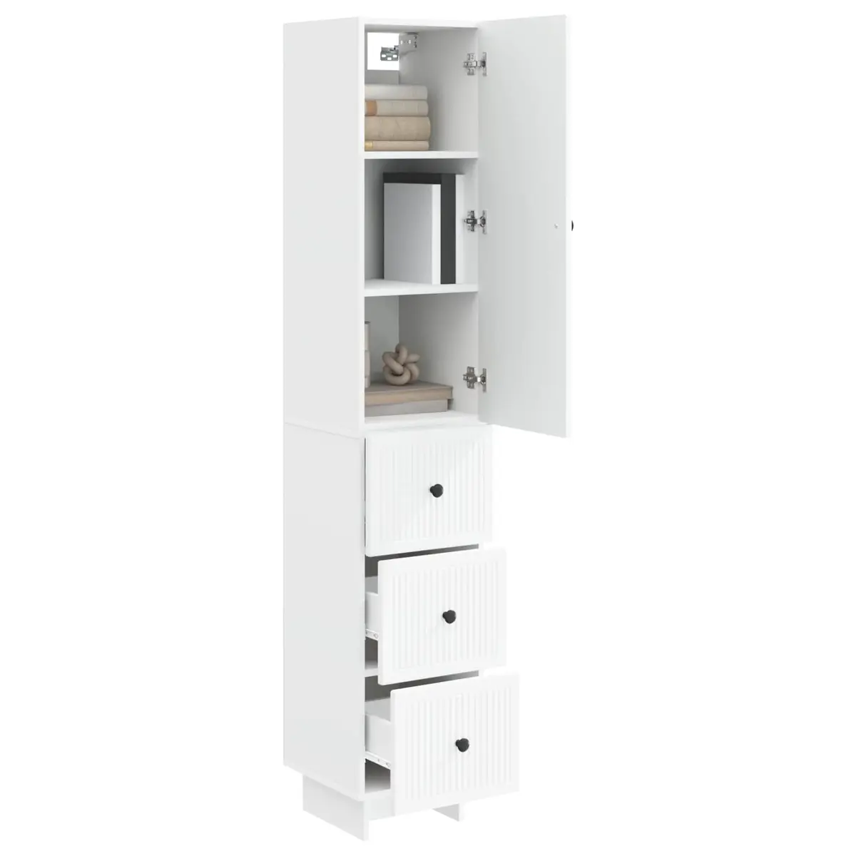 Cabinet Set for Storage 33 x 34.5 x 90 cm 2 Pieces Engineered Wood White