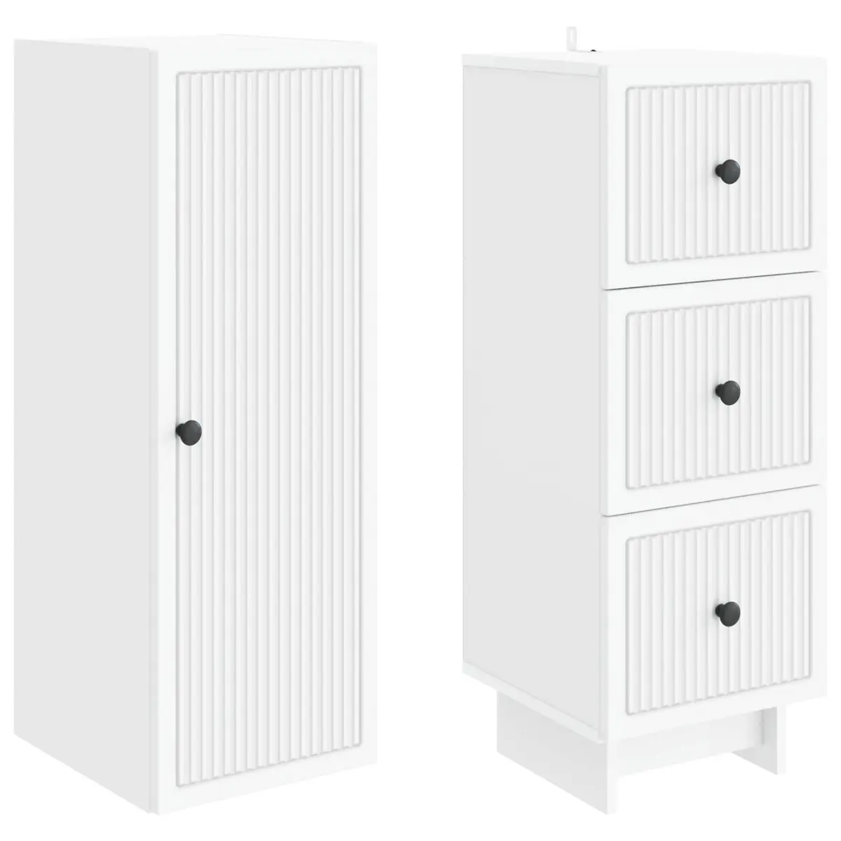 Cabinet Set for Storage 33 x 34.5 x 90 cm 2 Pieces Engineered Wood White