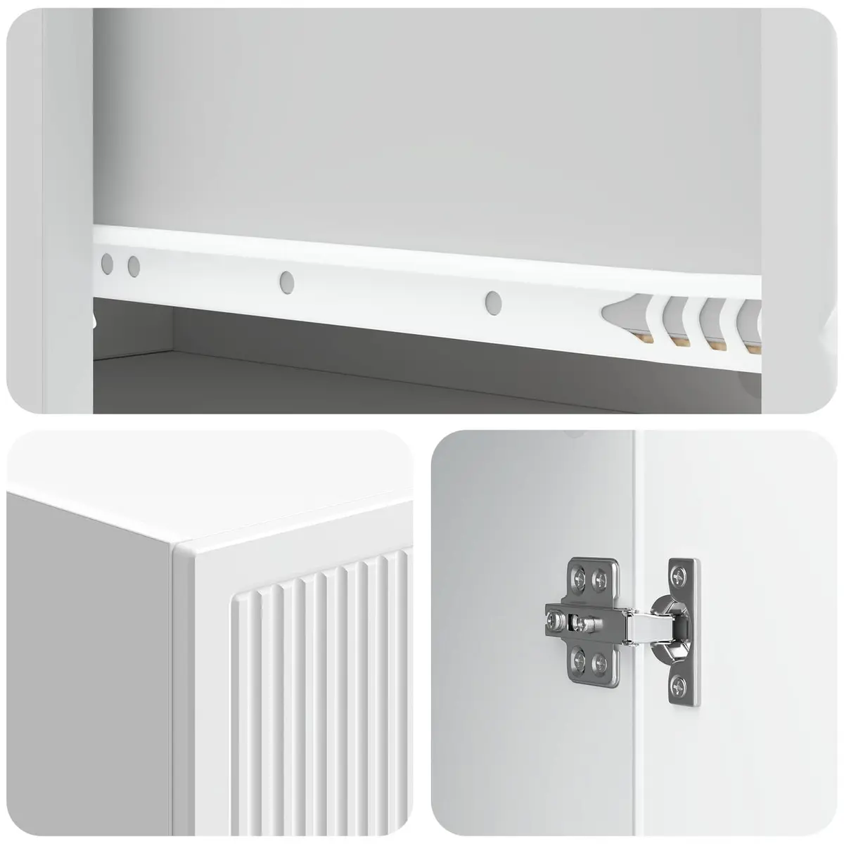 Cabinet Set for Storage 33 x 34.5 x 90 cm 2 Pieces Engineered Wood White