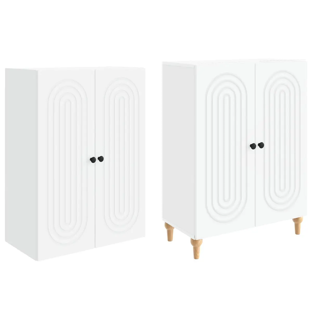Cabinet Set 2 pcs Living Room Engineered Wood Storage Furniture 66x34.5x90cm