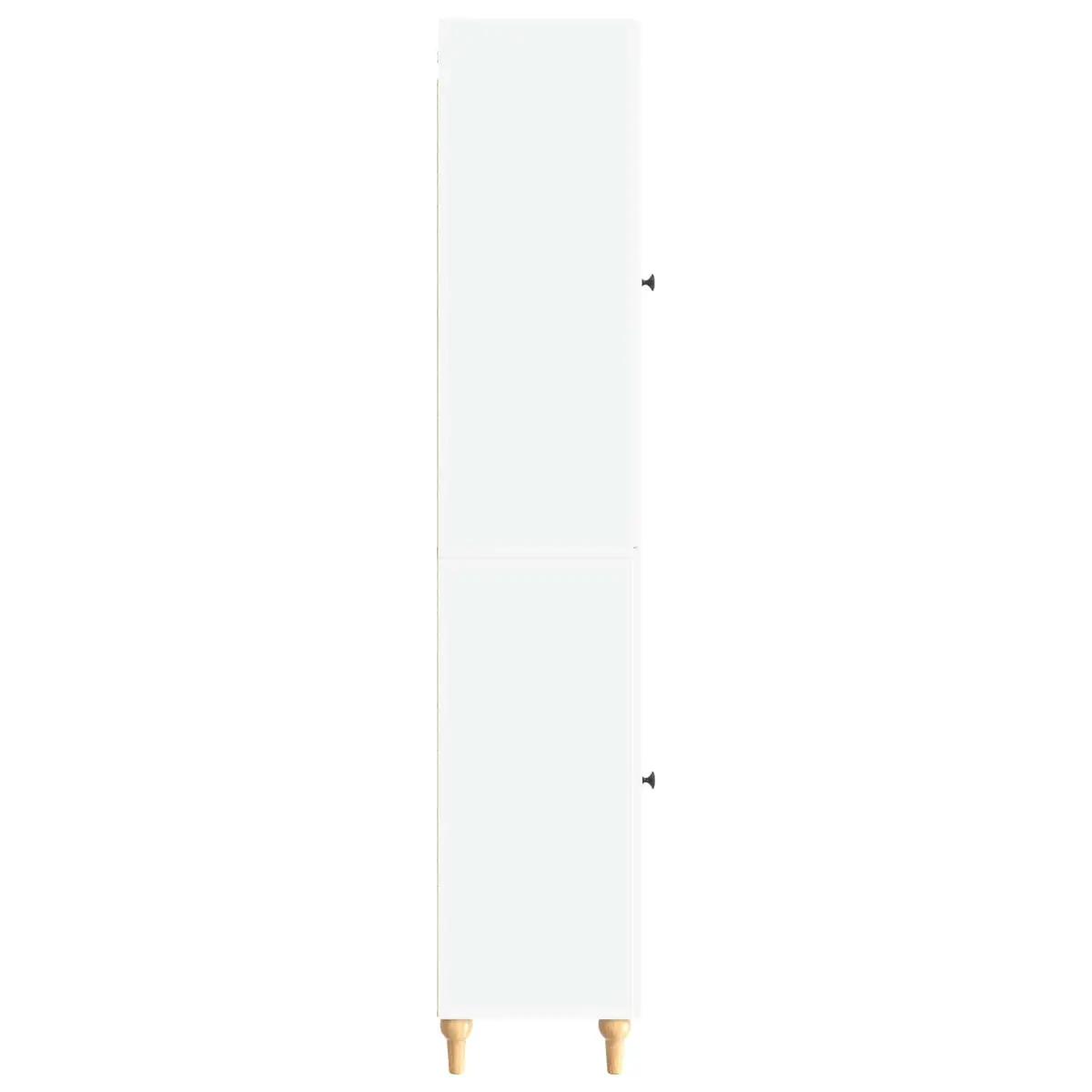 White Cabinet Set 2 Pieces Engineered Wood Furniture Storage Solution