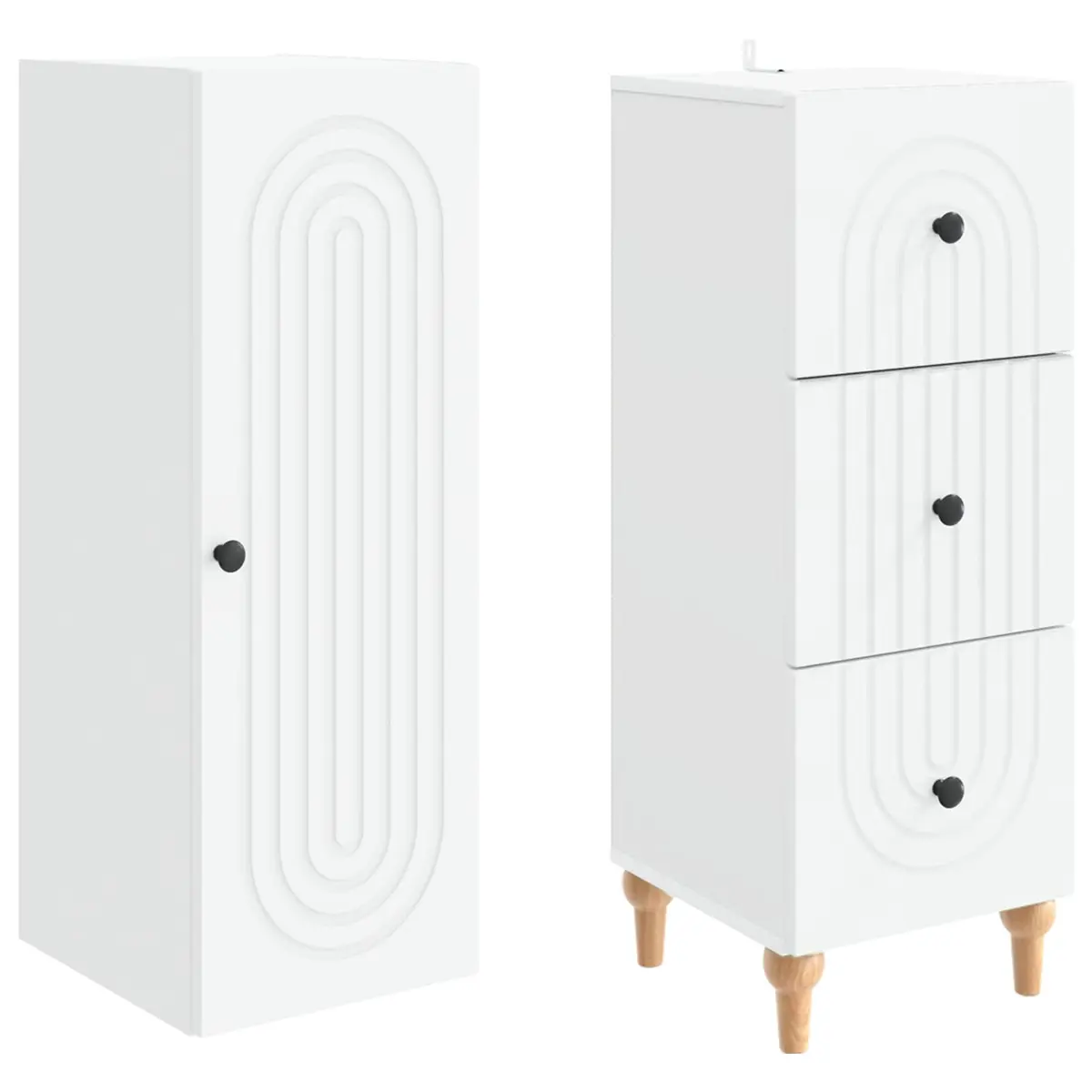 Cabinet Set 2 pcs Storage Furniture Indoor Outdoor Engineered Wood 33x34.5x90cm