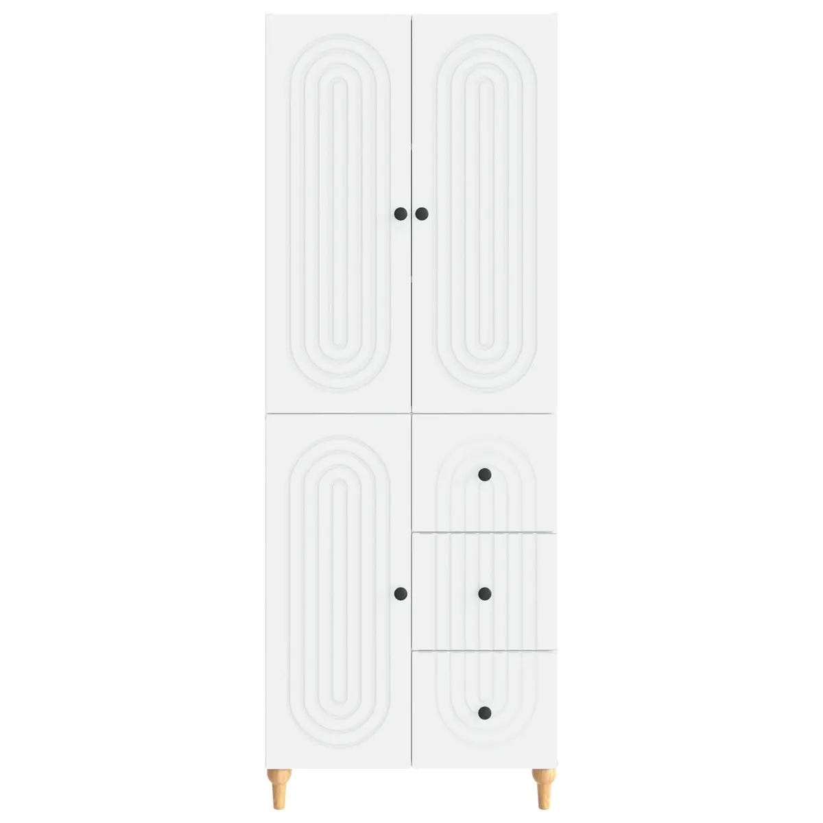 Cabinet Set Indoor Use 2 Pieces White Storage Furniture Shelves Drawers Compartments