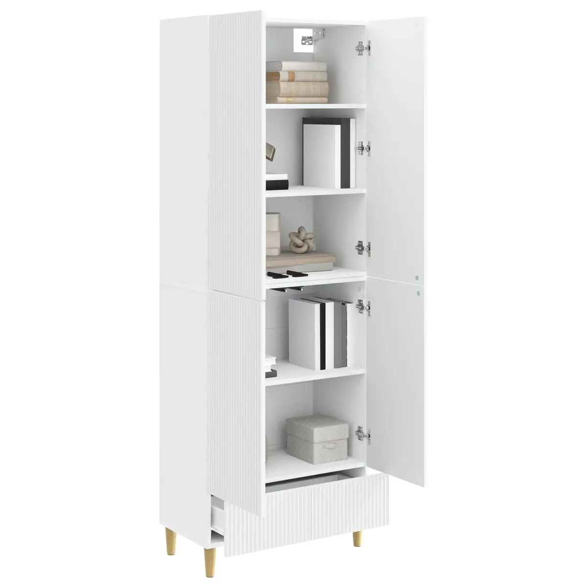 Engineered Wood Cabinet Set 2 Pieces Storage Furniture 66x34.5x95cm Shelving