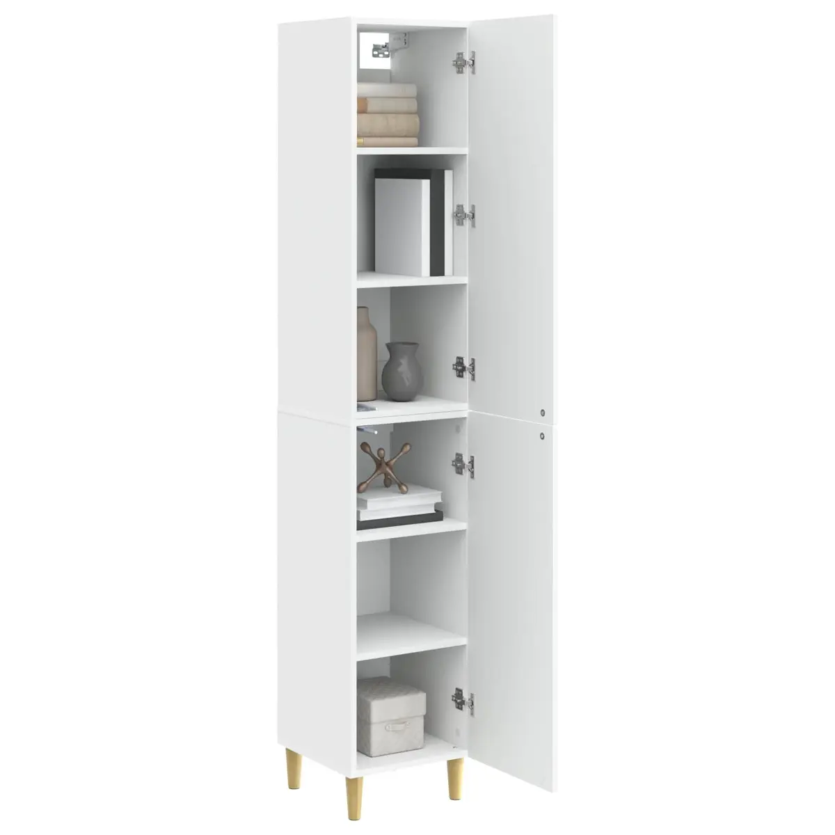 Engineered Wood Cabinet Set 2 Piece Living Room Bedroom Home Office White Storage Furniture
