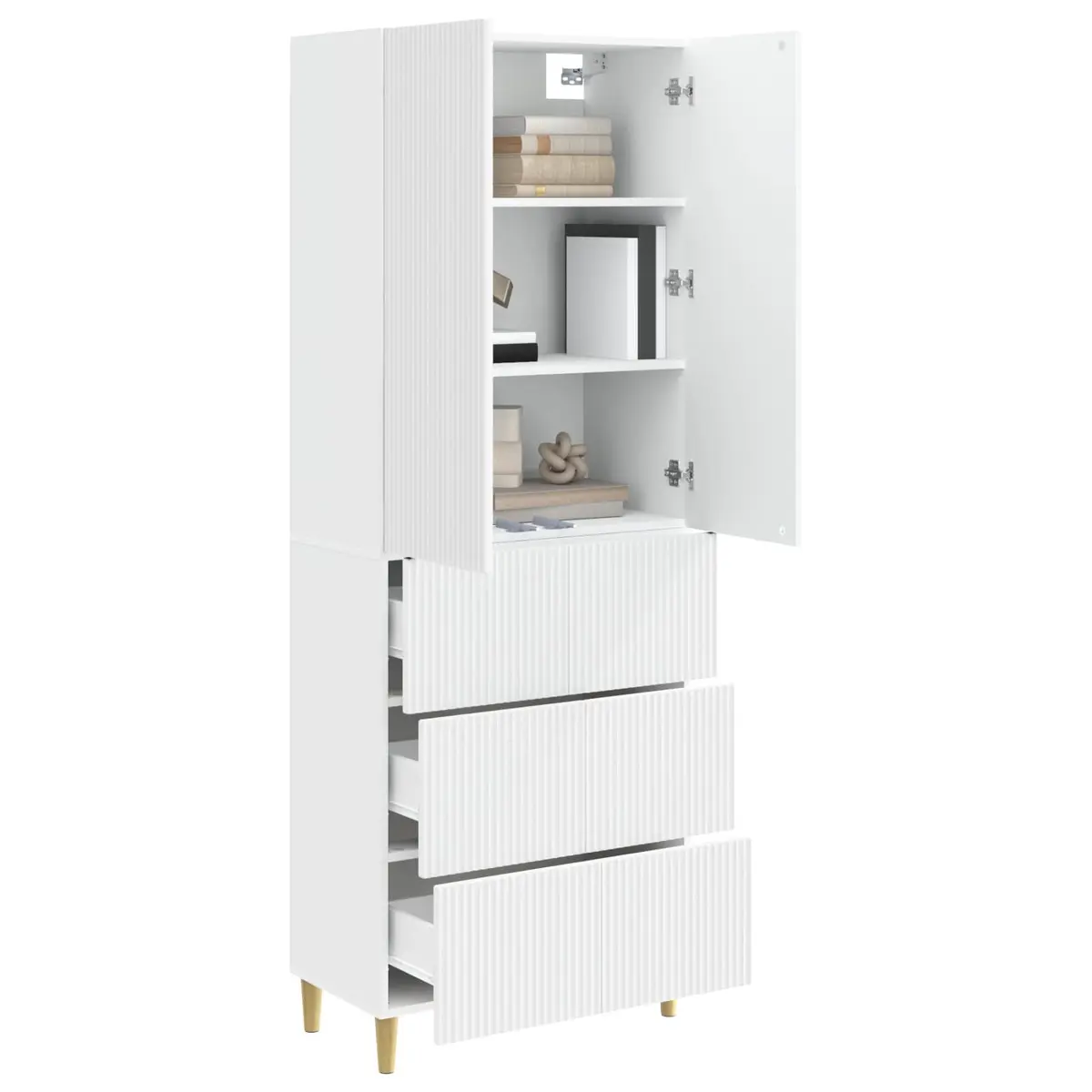 Cabinet Set 2 pcs for Living Room Bedroom Home Office 66 x 34.5 x 90 cm Engineered Wood Storage Furniture