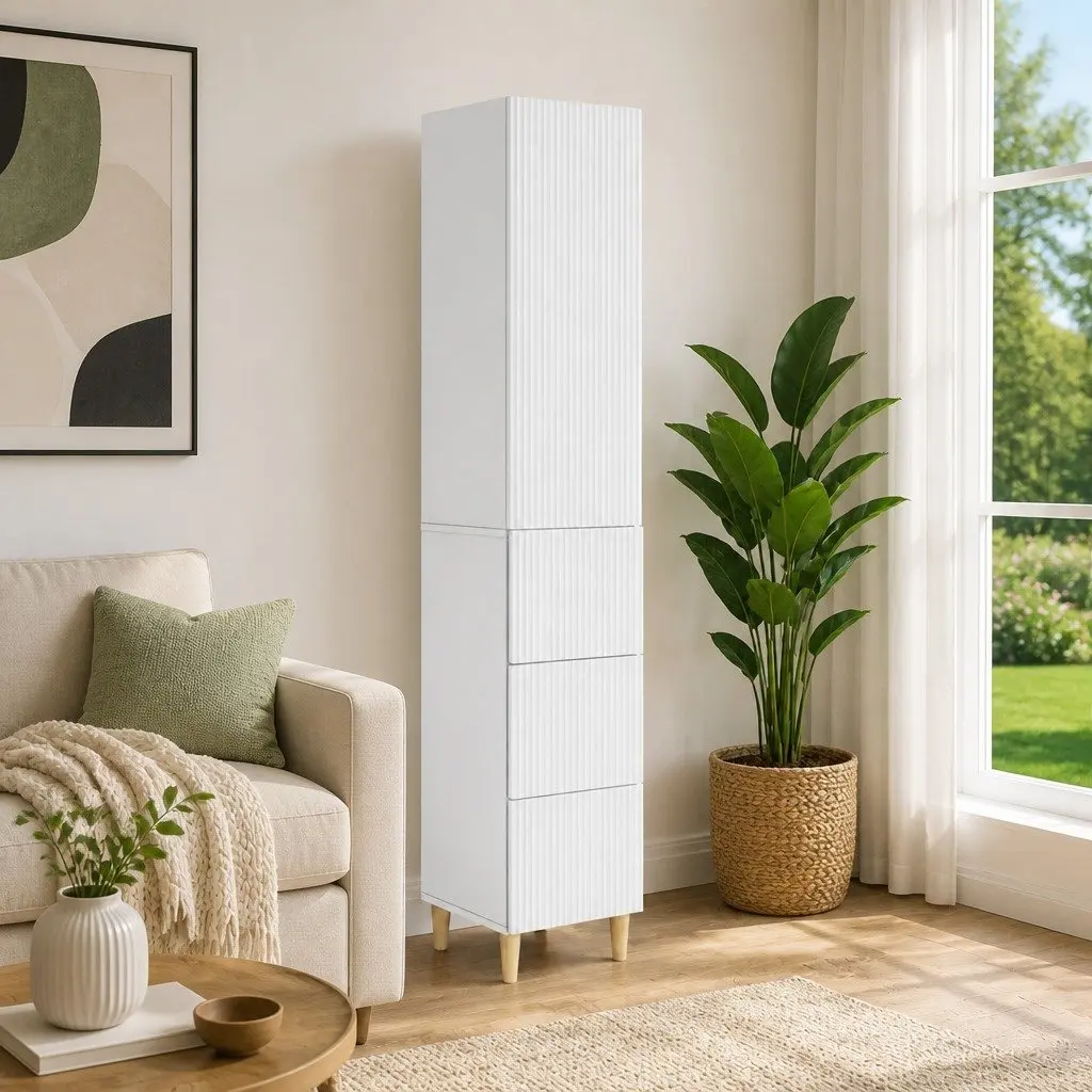 Cabinet Set 2 pcs Indoor Outdoor Storage Furniture Engineered Wood 33 x 34.5 x 90 cm