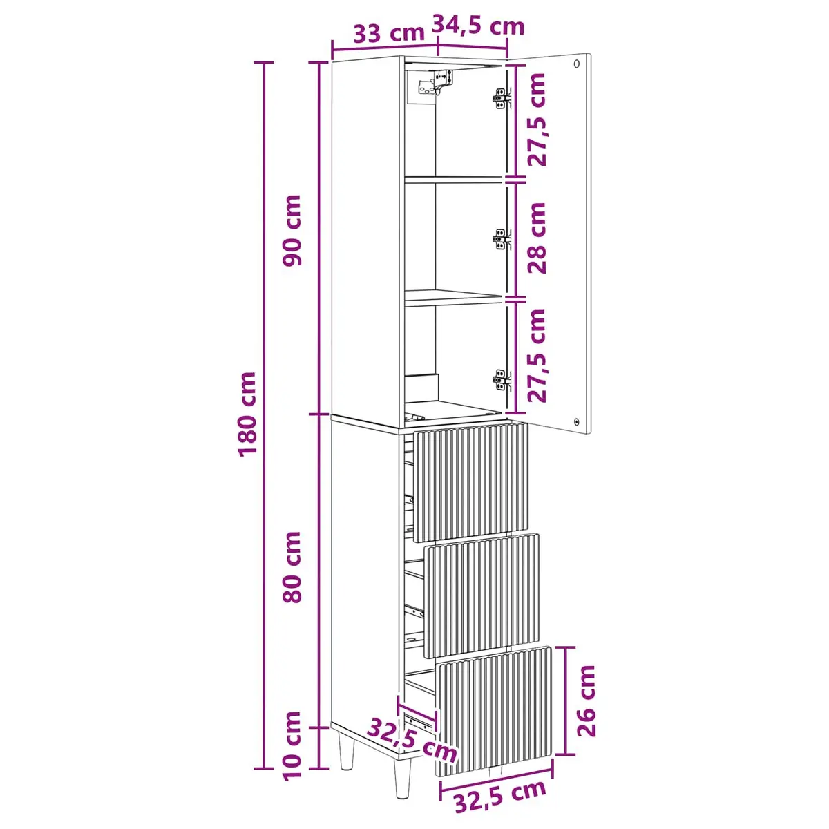 Cabinet Set 2 pcs Indoor Outdoor Storage Furniture Engineered Wood 33 x 34.5 x 90 cm