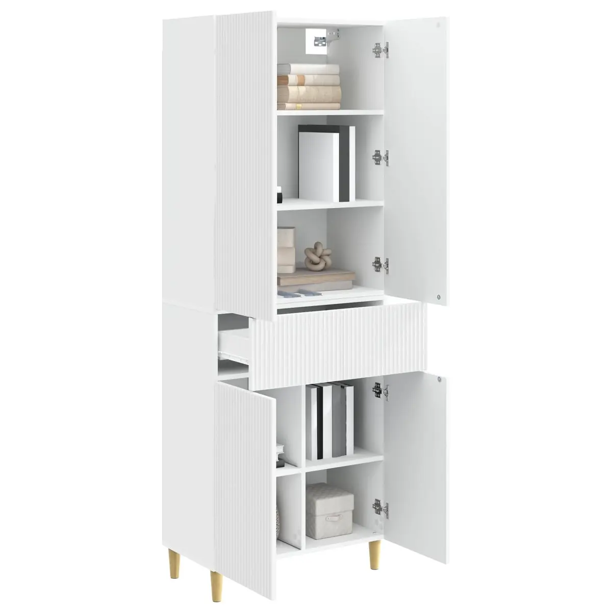 2-Piece Cabinet Set 66x34.5x90cm Living Room Storage Furniture Modular Design