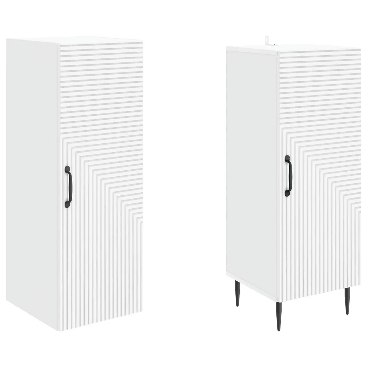White Cabinet Set 2 Pieces Storage Furniture Living Room Bedroom 33 x 34.5 x 89.5 cm