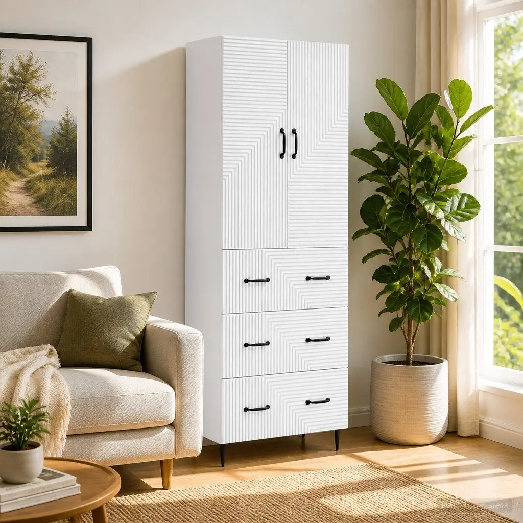 Storage Cabinet Set 2 pcs for Home 66 x 34.5 x 90 cm Adjustable Shelves