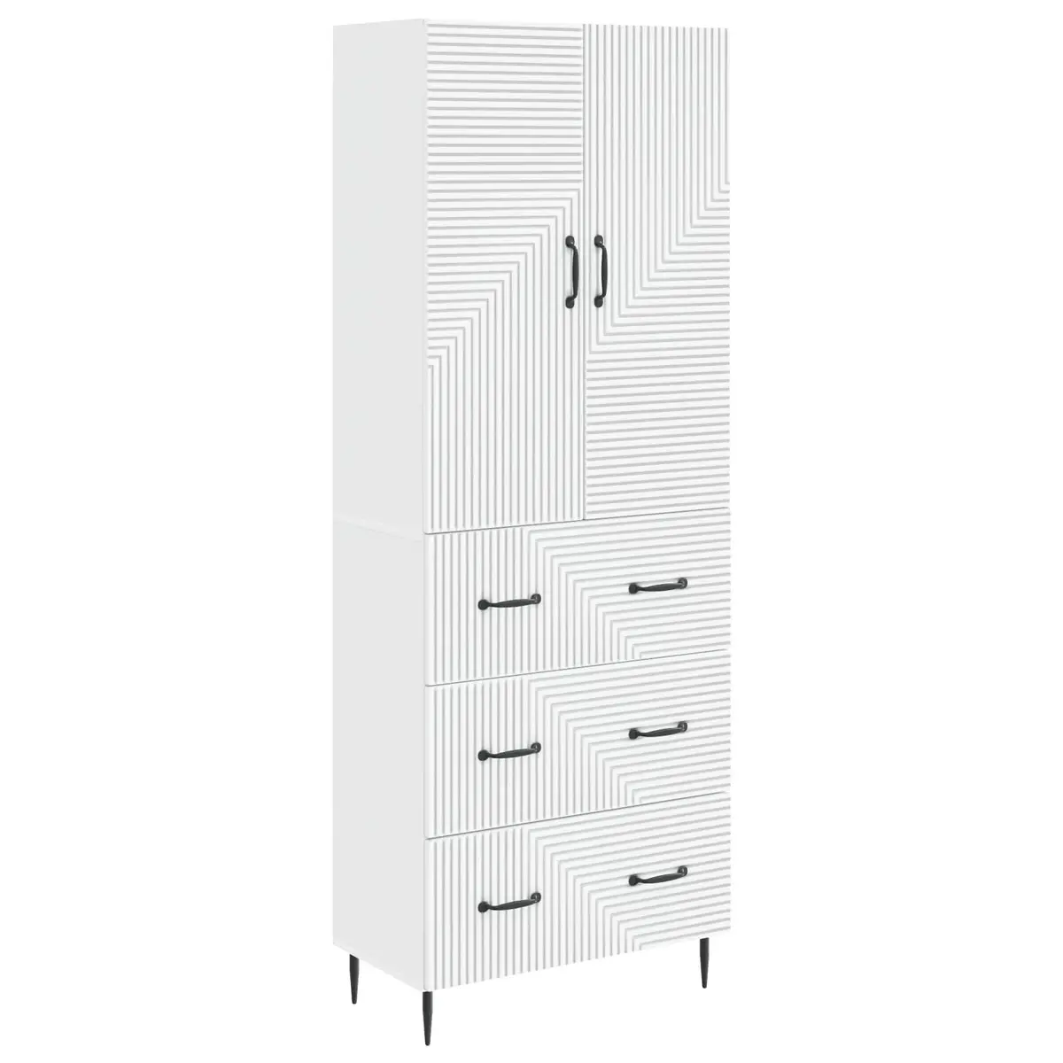 Storage Cabinet Set 2 pcs for Home 66 x 34.5 x 90 cm Adjustable Shelves