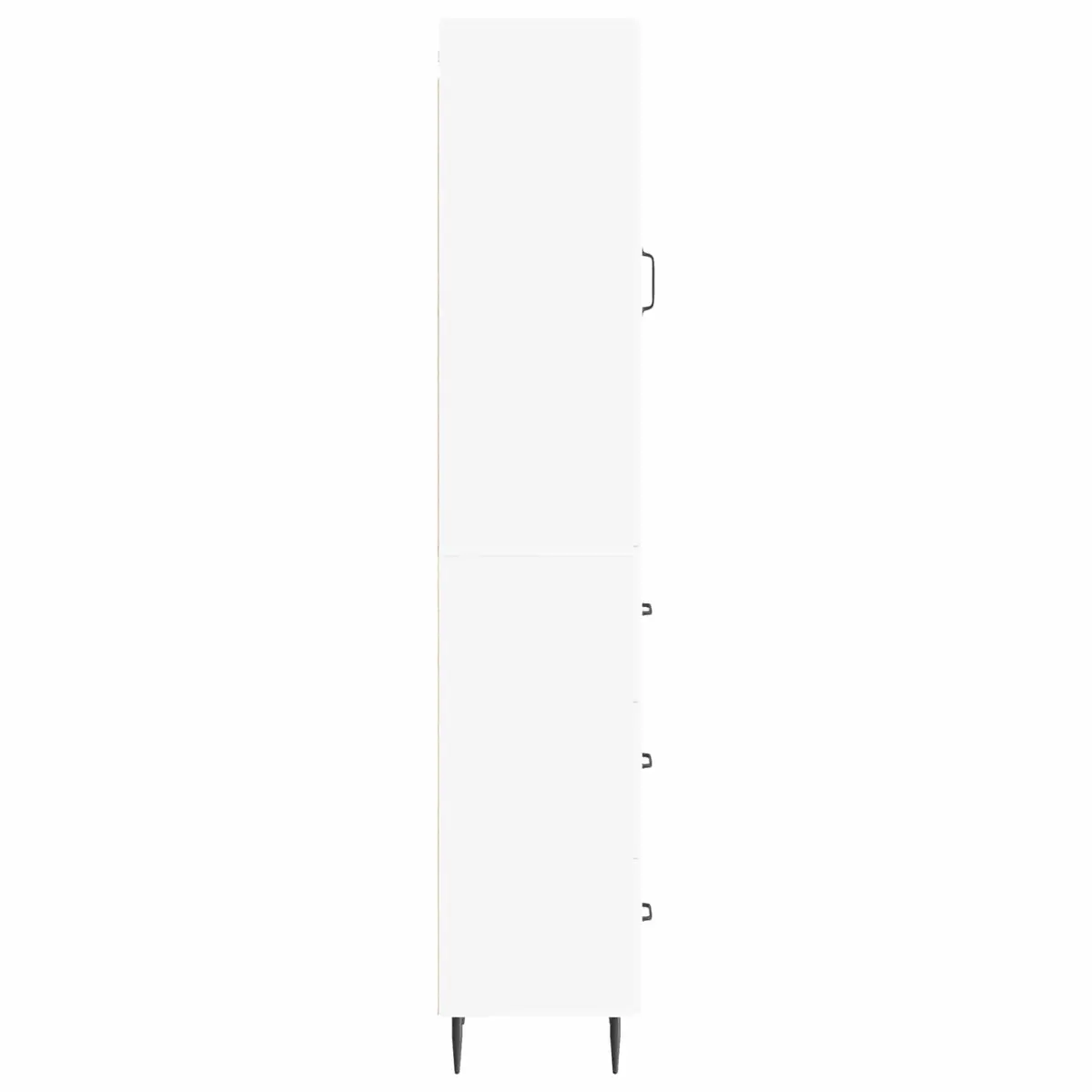 Storage Cabinet Set 2 Pieces White Modern Furniture Engineered Wood Shelves