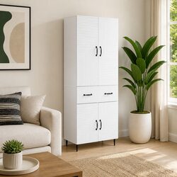 Specifications of Two-Piece White Cabinet Set